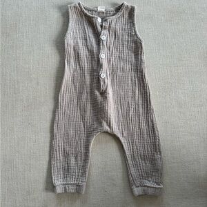 Gray Sleeveless Baby Romper
